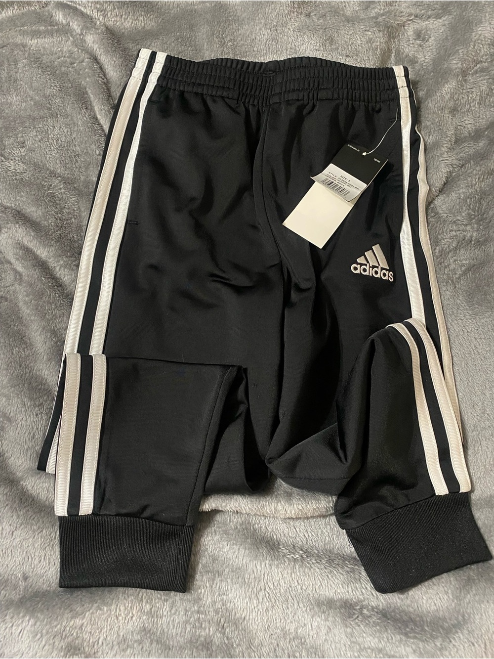 adidas Black Sweatpants with White Triple Stripes - Kids
